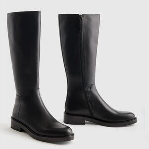 Quince black Italian leather riding boots size 10